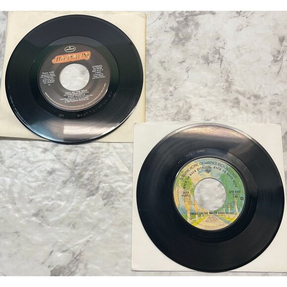 Deep Purple 45 Rock Record Lot of 2 Smoke on the Water / Dead or Alive - Picture 2 of 6